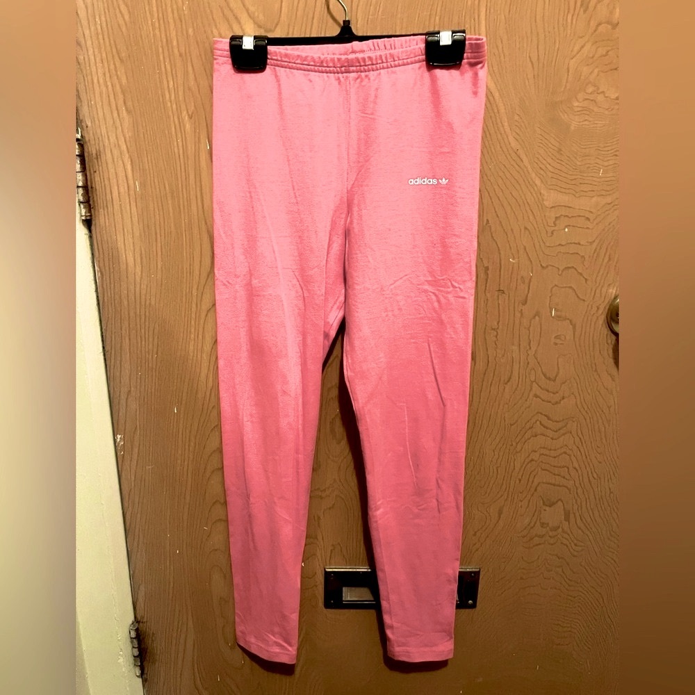 Girls Adidas leggings, bubblegum pink, age 13-14 (large), like-new!